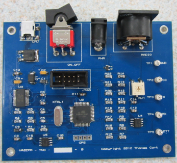 Populated printed circuit board for the VA2EPR Terminal Node Controller